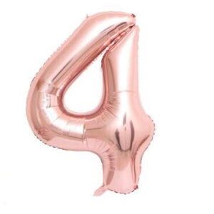 32” Rose Golden Number 4 Reflective Balloon Reusable Birthday Party Decoration